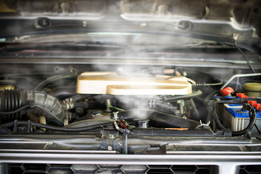 Hot steam coming out of Radiator, Car engine over heat.